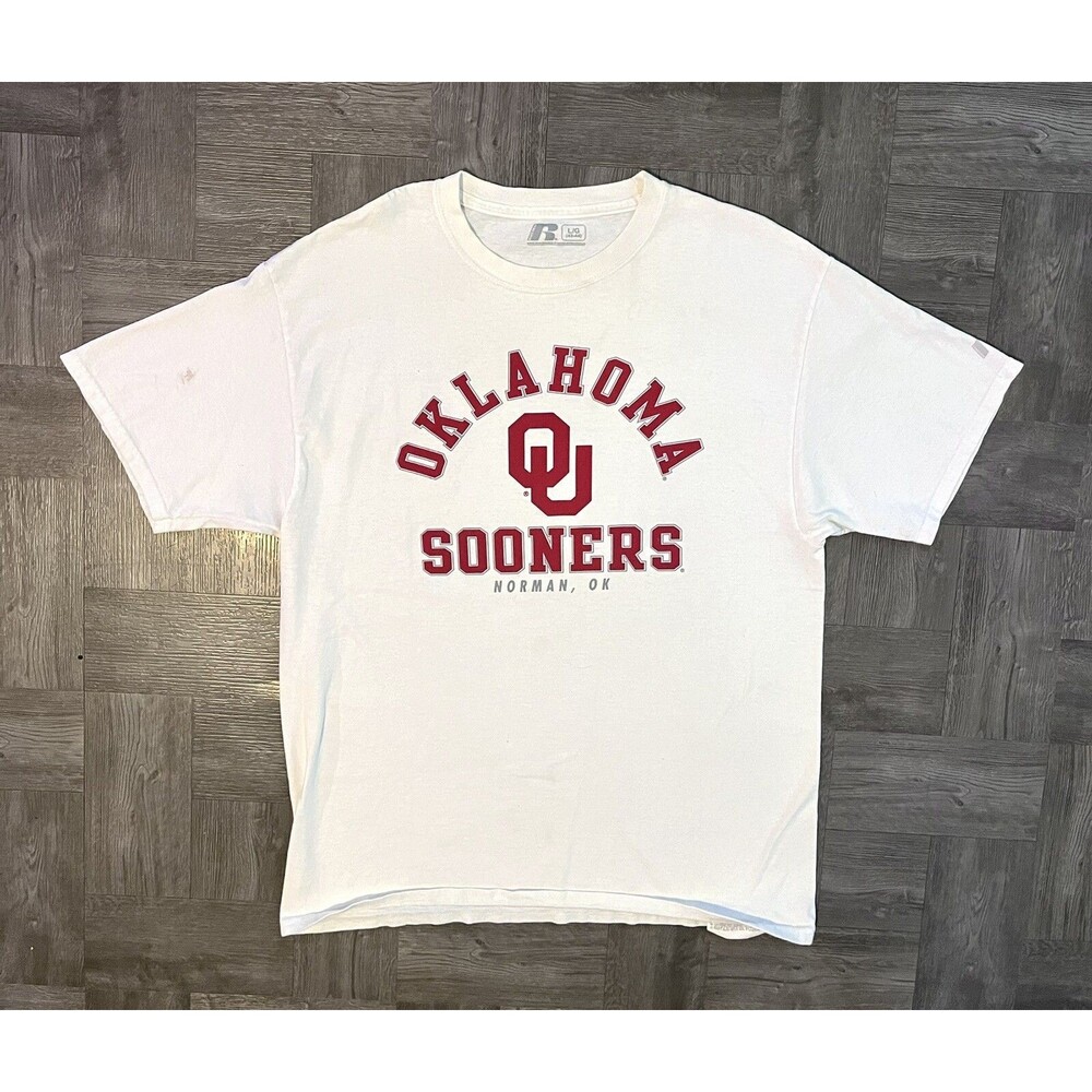 Russell Athletic Oklahoma University SOONERS Short Shirt Large 42-44 White